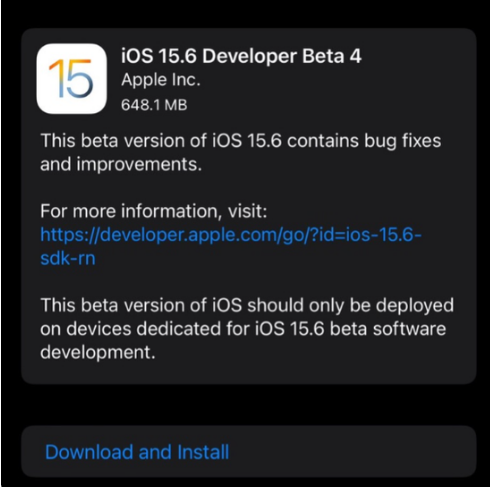 南平iphone官方售后维修点_iOS15.6 Beta 4更新内容及升级方法